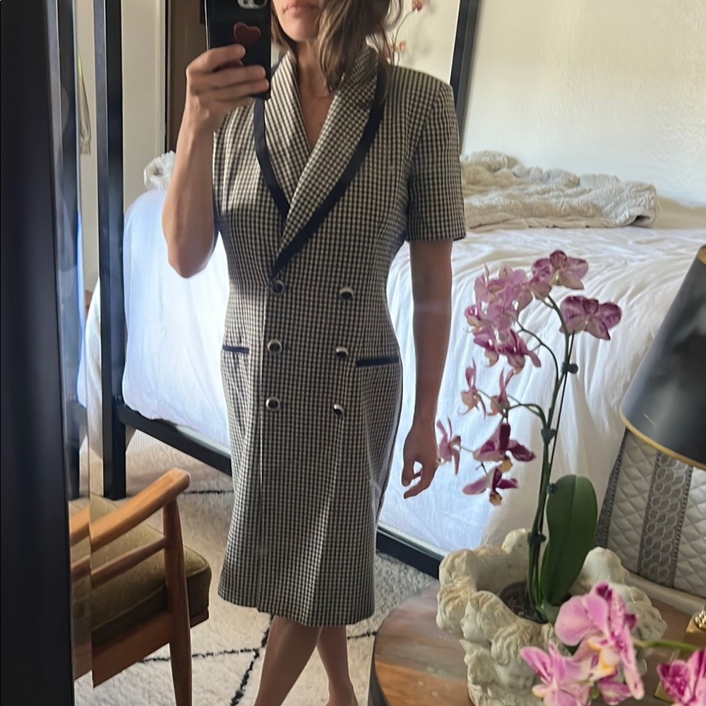 Danny & Nicole Black and White Checkered Dress